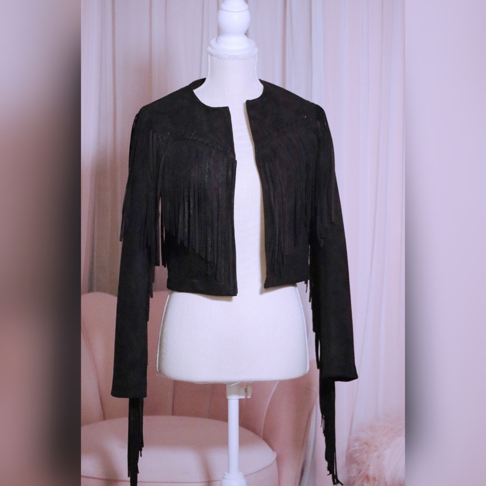 Tassel Faux Suede Jacket